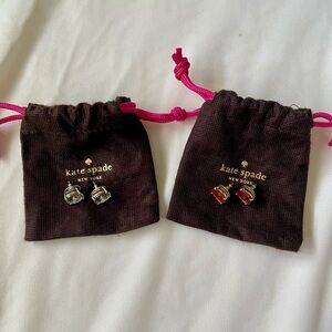 Kate Spade Stud Earrings Set (2 Pairs) – Clear & Rose Gold | Gently Used